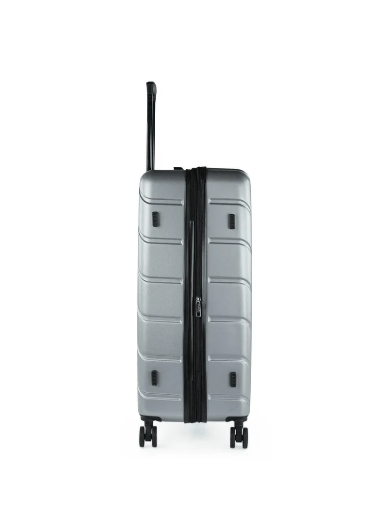 DKNY SILVER Side Tracked Hardside Luggage on Wheels for Unisex | Ultra Lightweight ABS on with Spinner Wheels 4 Color Silver  | Best Price UAE